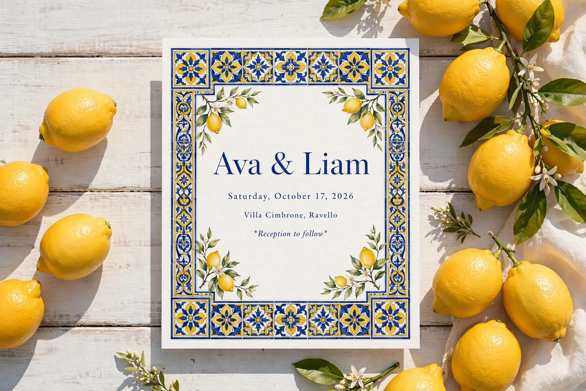 Amalfi wedding invite — printable suite by Fête Paper Co.