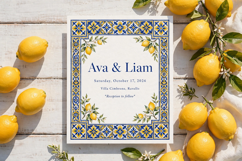 Amalfi wedding invite — printable suite by Fête Paper Co.