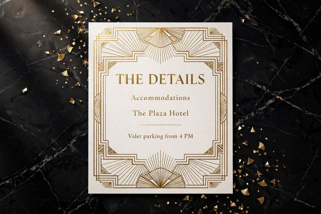 Art Deco wedding details — printable suite by Fête Paper Co.