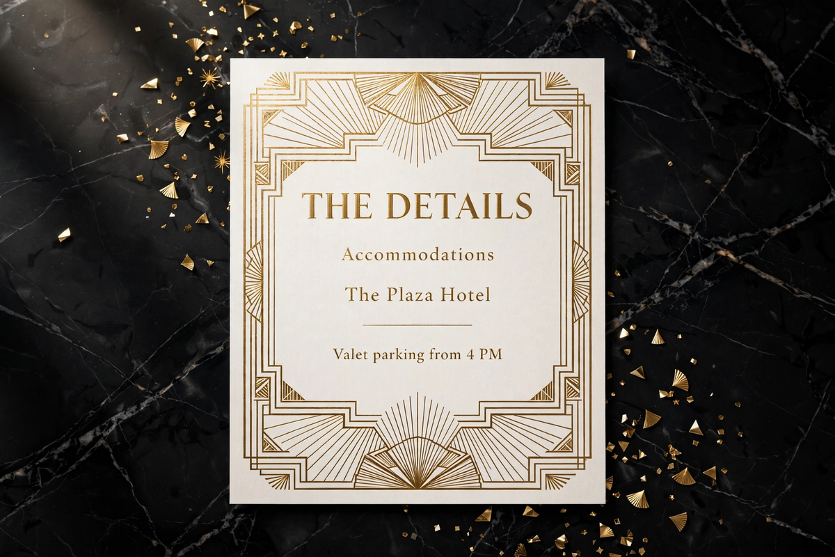 Art Deco wedding details — printable suite by Fête Paper Co.