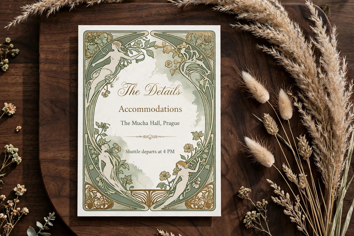 Art Nouveau wedding details — printable suite by Fête Paper Co.