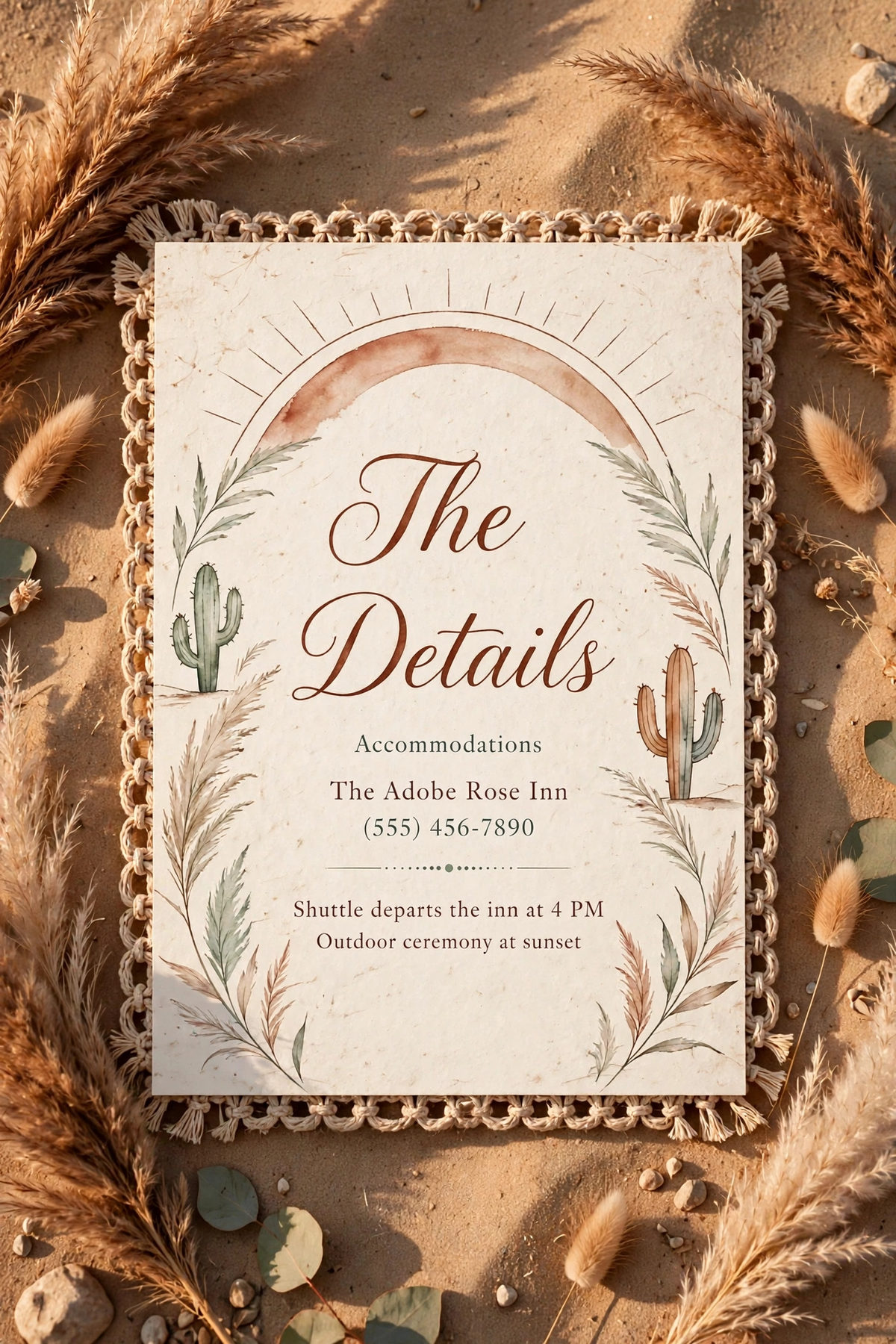 Boho Desert wedding details — printable suite by Fête Paper Co.