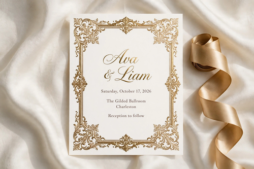 Burnished Gold Foil wedding invite — printable suite by Fête Paper Co.