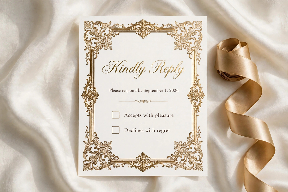 Burnished Gold Foil wedding rsvp — printable suite by Fête Paper Co.