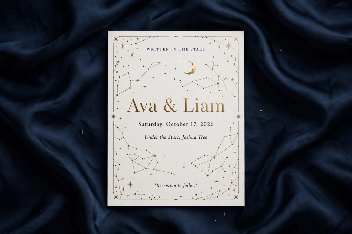 Celestial wedding invite — printable suite by Fête Paper Co.