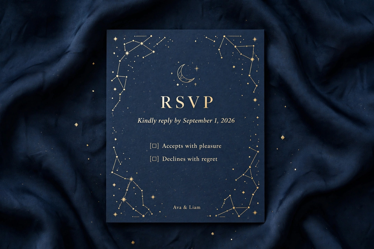 Celestial wedding rsvp — printable suite by Fête Paper Co.