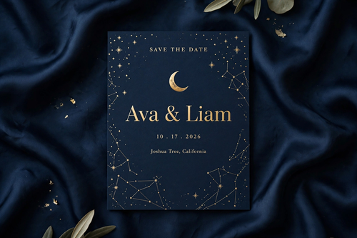 Celestial wedding save the date — printable suite by Fête Paper Co.