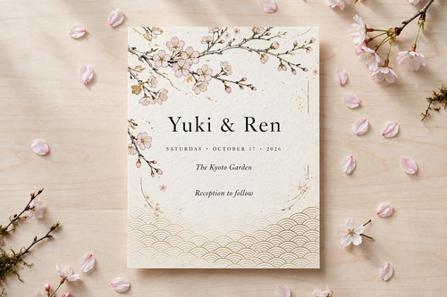 Cherry Blossom wedding invite — printable suite by Fête Paper Co.