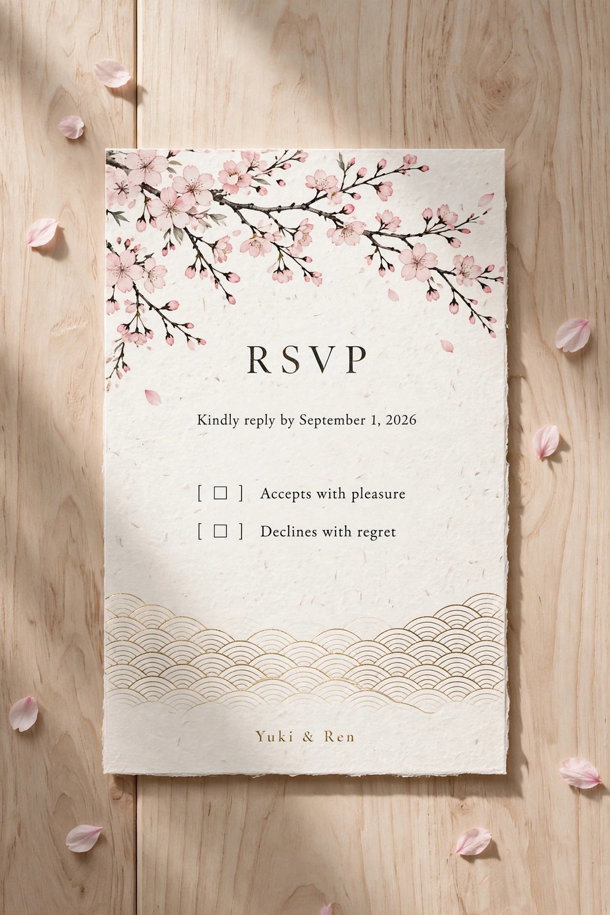 Cherry Blossom wedding rsvp — printable suite by Fête Paper Co.
