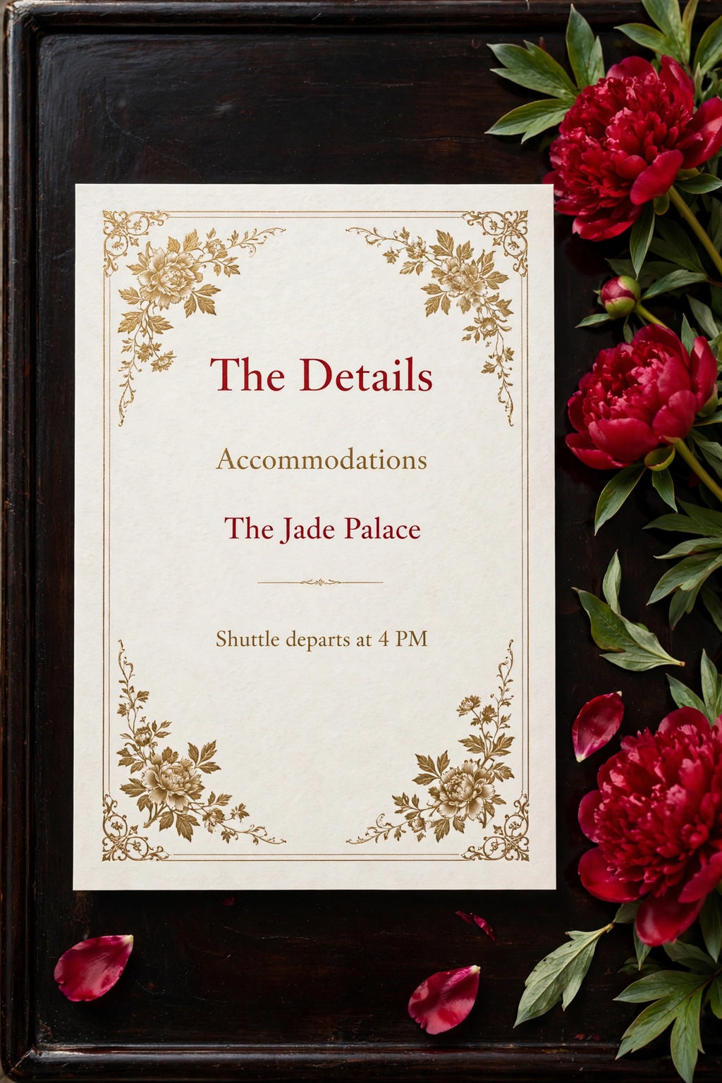 Chinese Red-Gold wedding details — printable suite by Fête Paper Co.