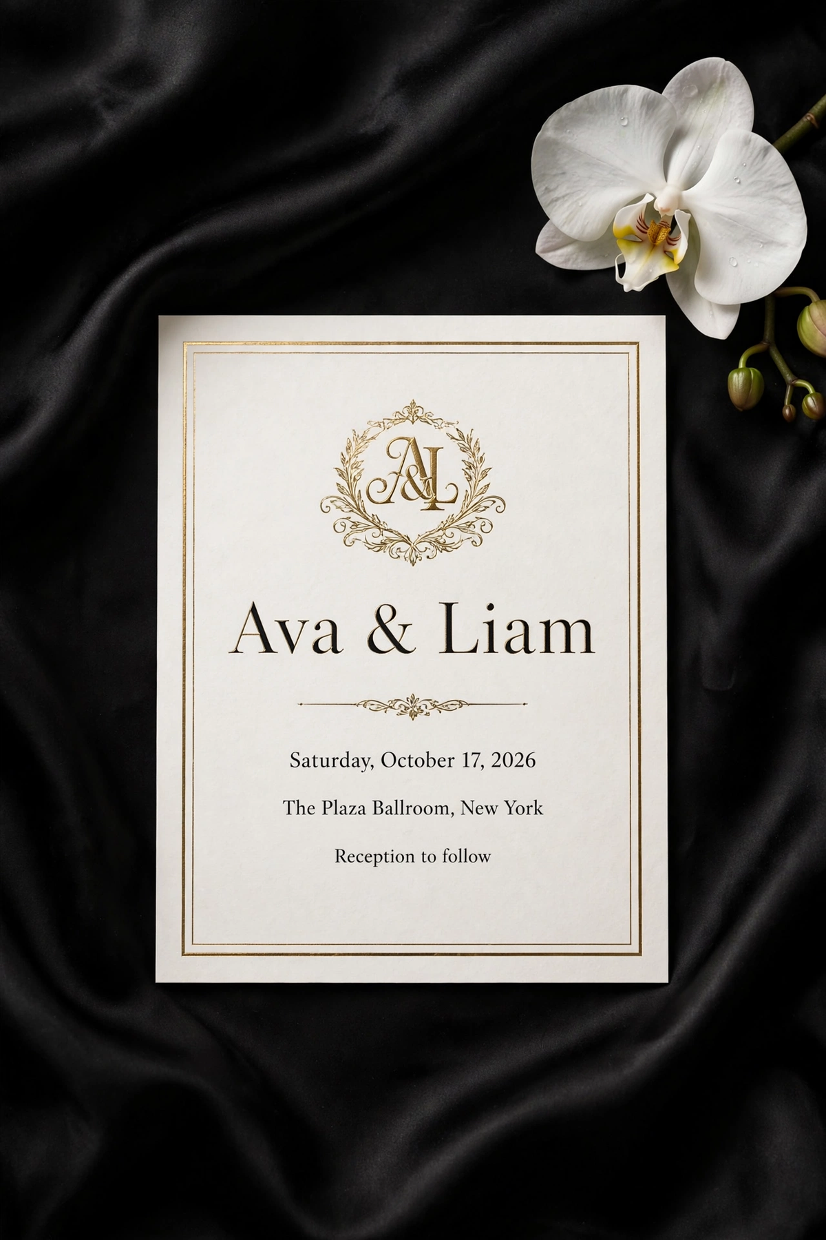 Classic Black Tie wedding invite — printable suite by Fête Paper Co.