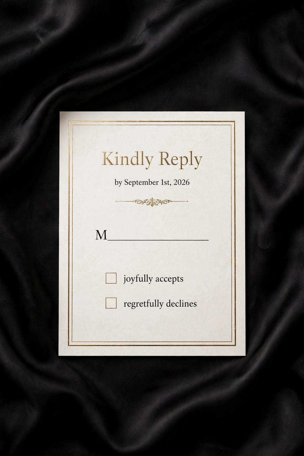 Classic Black Tie wedding rsvp — printable suite by Fête Paper Co.