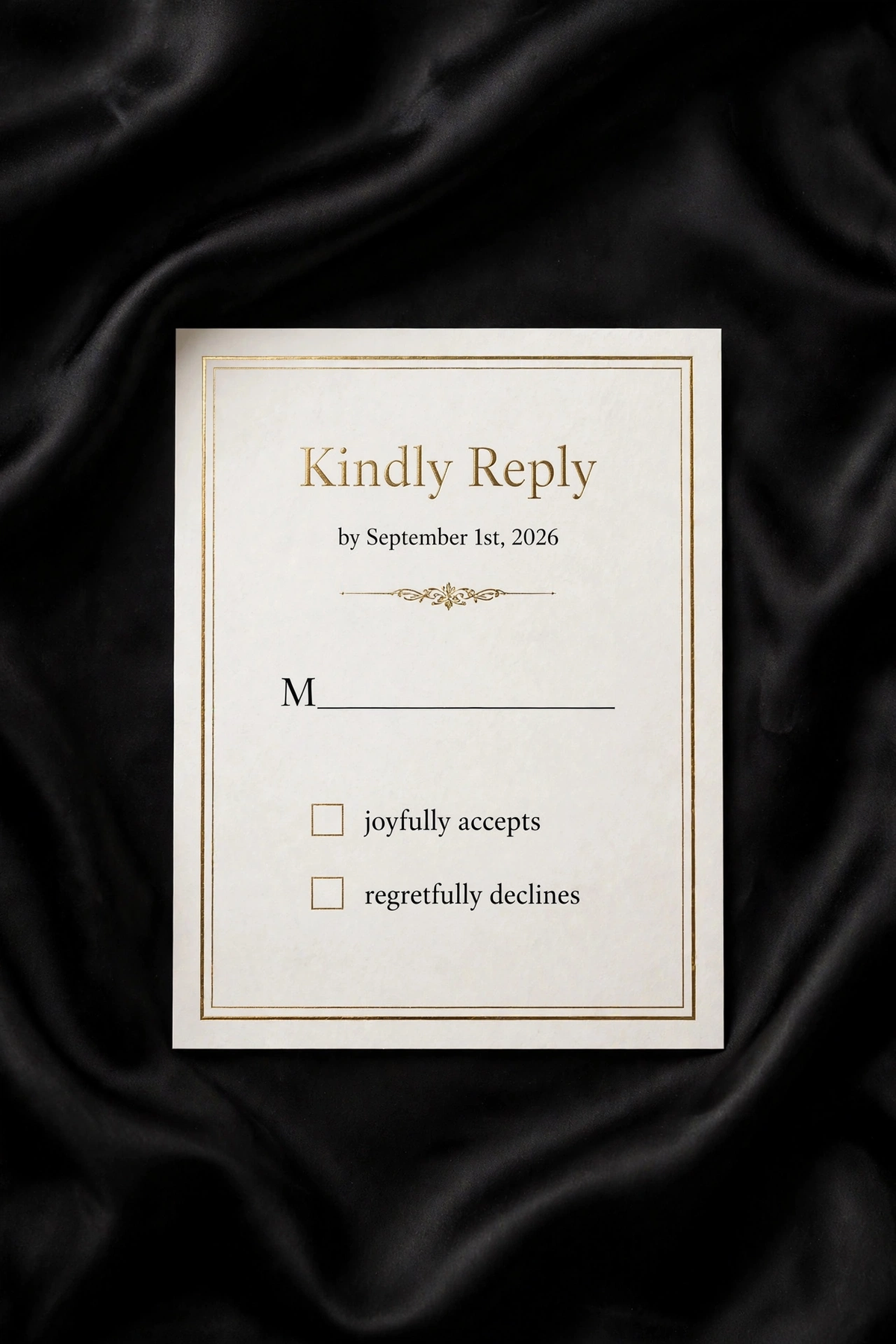 Classic Black Tie wedding rsvp — printable suite by Fête Paper Co.