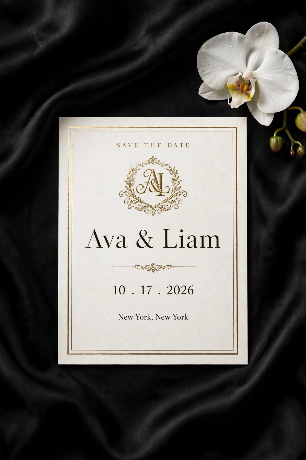Classic Black Tie wedding save the date — printable suite by Fête Paper Co.