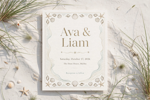 Coastal Beach wedding invite — printable suite by Fête Paper Co.