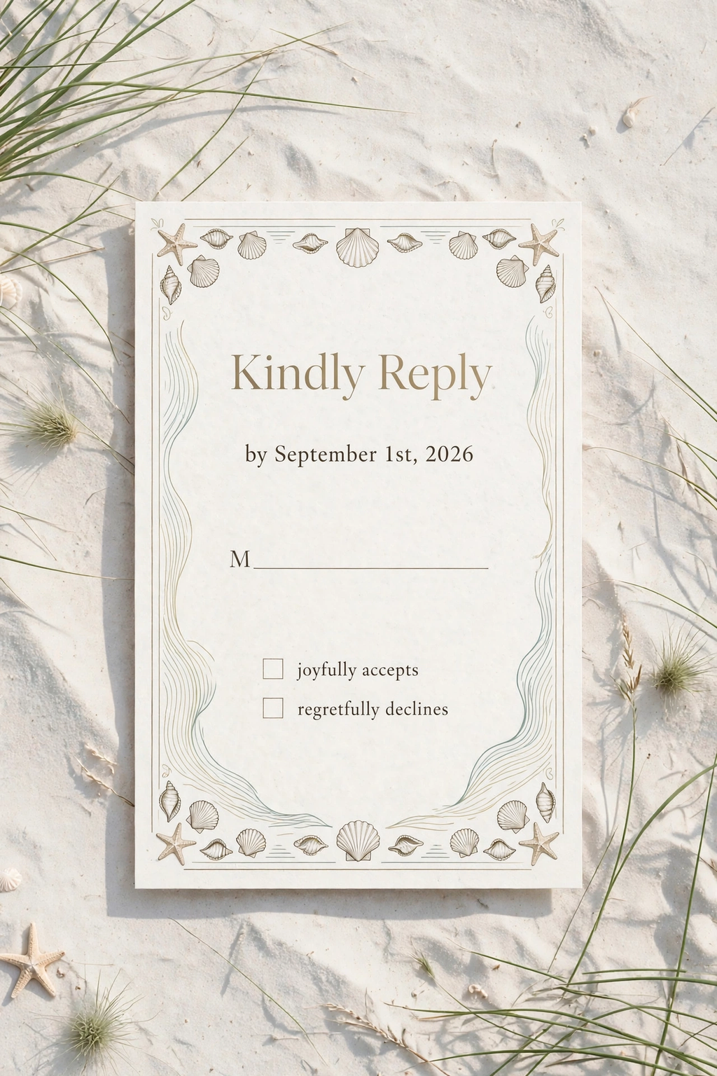 Coastal Beach wedding rsvp — printable suite by Fête Paper Co.