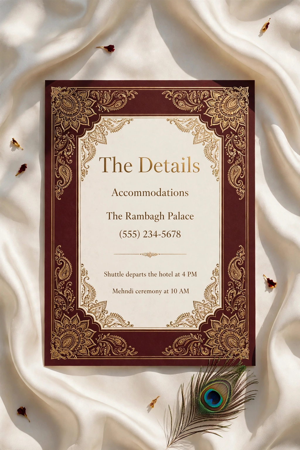 Desi Fusion wedding details — printable suite by Fête Paper Co.