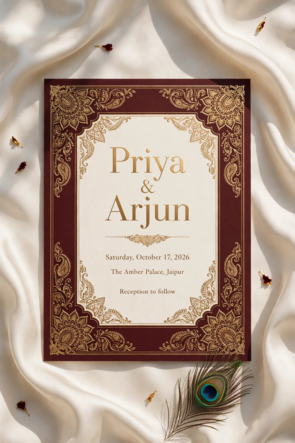 Desi Fusion wedding invite — printable suite by Fête Paper Co.