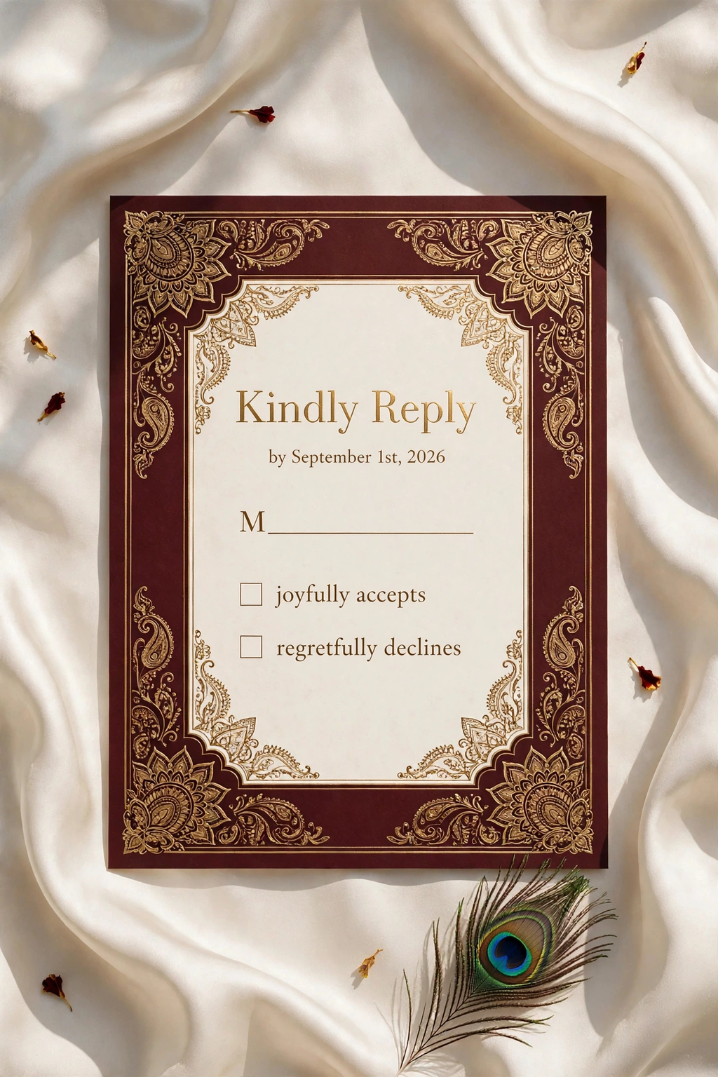 Desi Fusion wedding rsvp — printable suite by Fête Paper Co.
