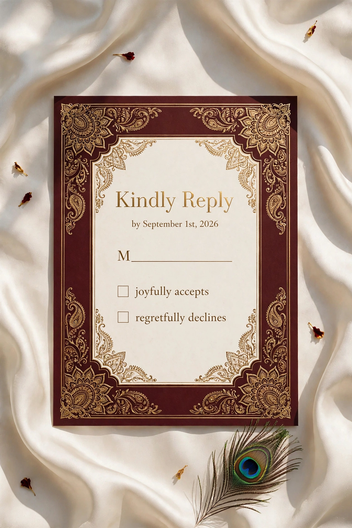 Desi Fusion wedding rsvp — printable suite by Fête Paper Co.