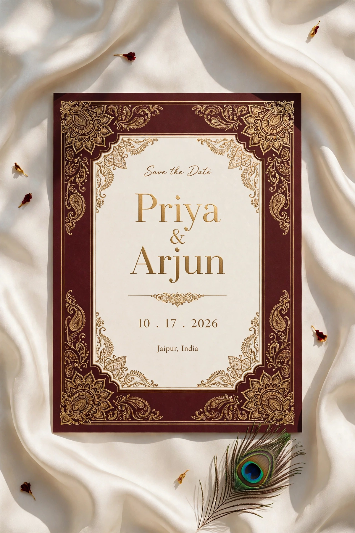 Desi Fusion wedding save the date — printable suite by Fête Paper Co.