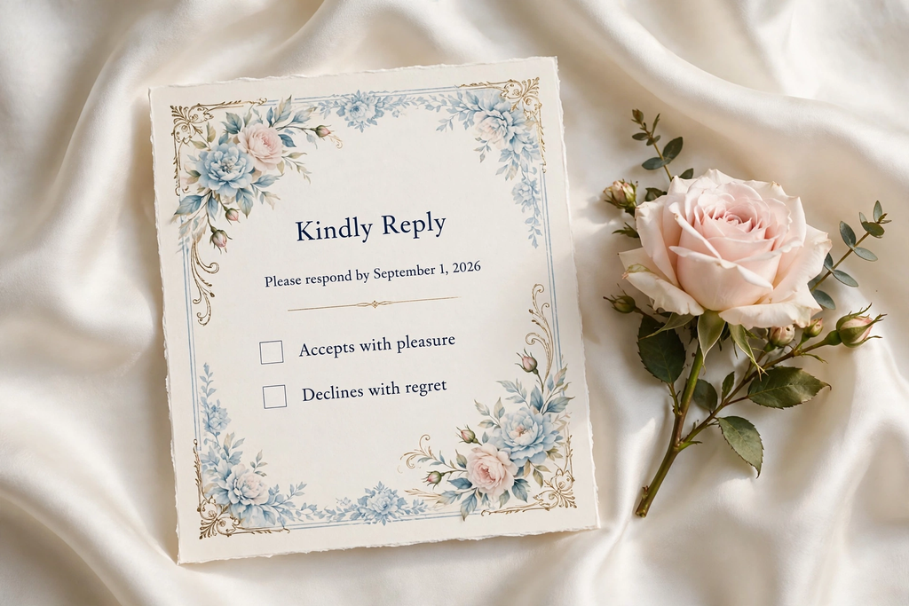 English Bridgerton wedding rsvp — printable suite by Fête Paper Co.