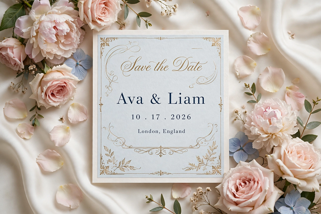 English Bridgerton wedding save the date — printable suite by Fête Paper Co.