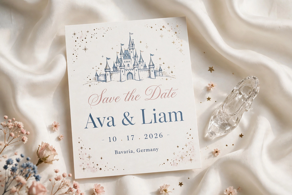 Fairytale Castle wedding save the date — printable suite by Fête Paper Co.