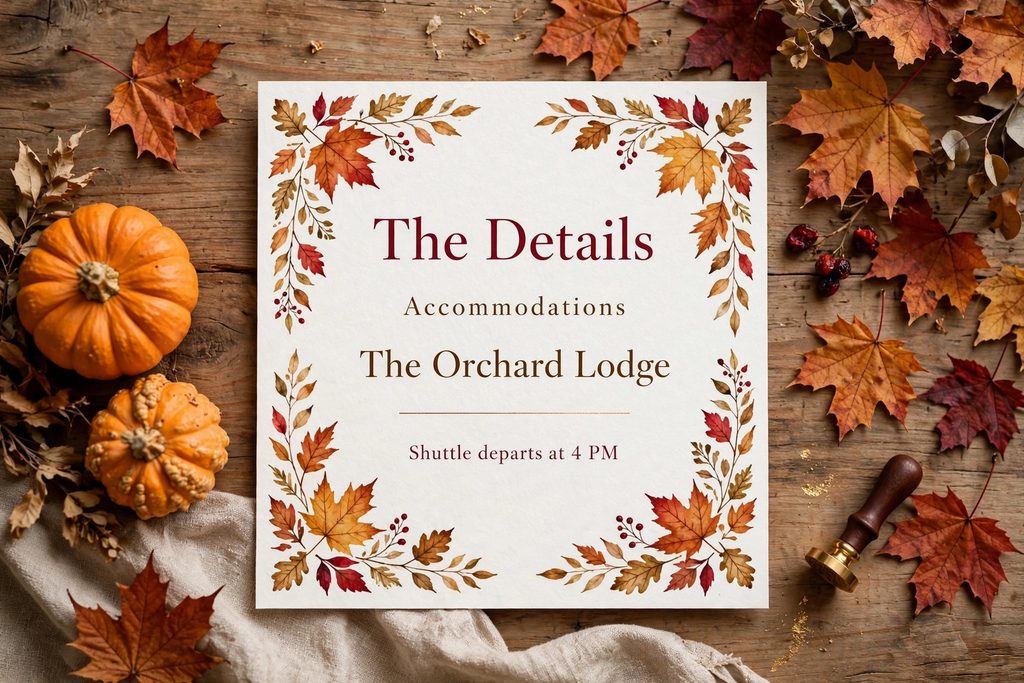 Fall Harvest wedding details — printable suite by Fête Paper Co.