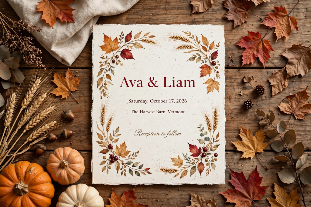 Fall Harvest wedding invite — printable suite by Fête Paper Co.