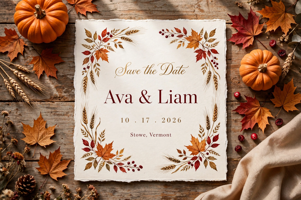 Fall Harvest wedding save the date — printable suite by Fête Paper Co.