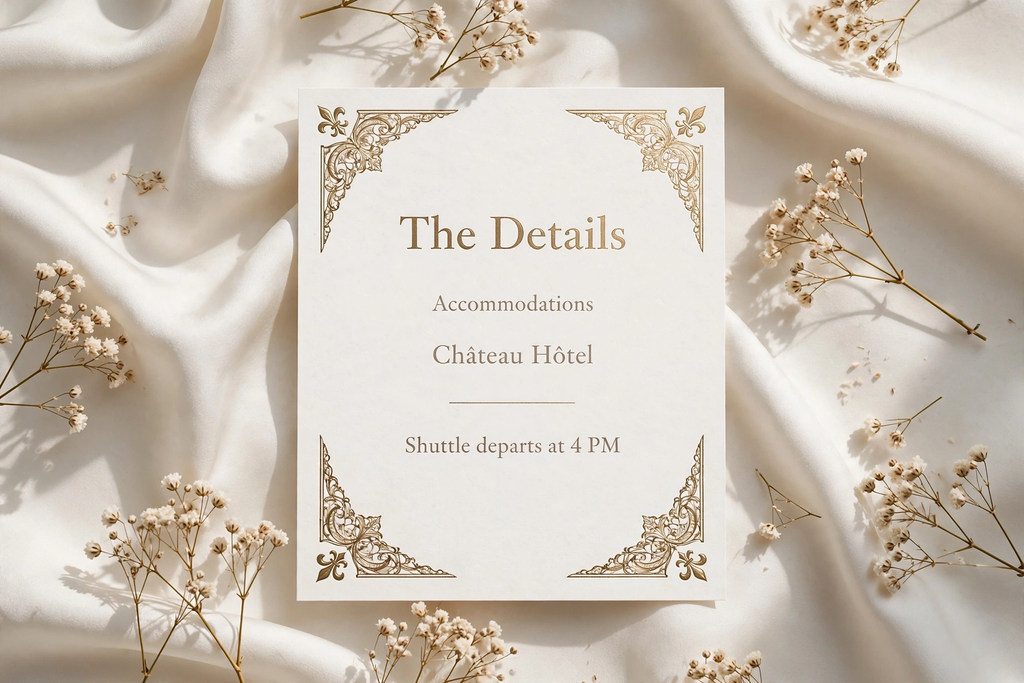 French Chateau wedding details — printable suite by Fête Paper Co.