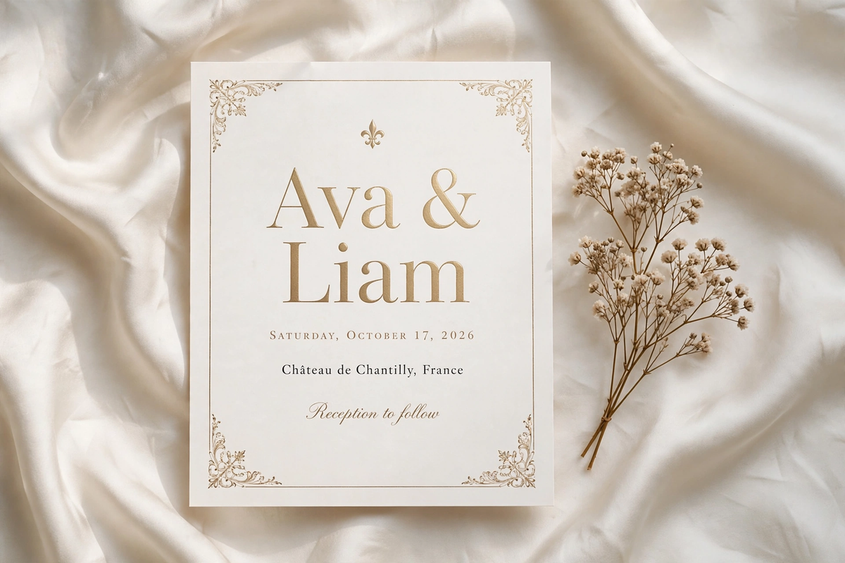 French Chateau wedding invite — printable suite by Fête Paper Co.