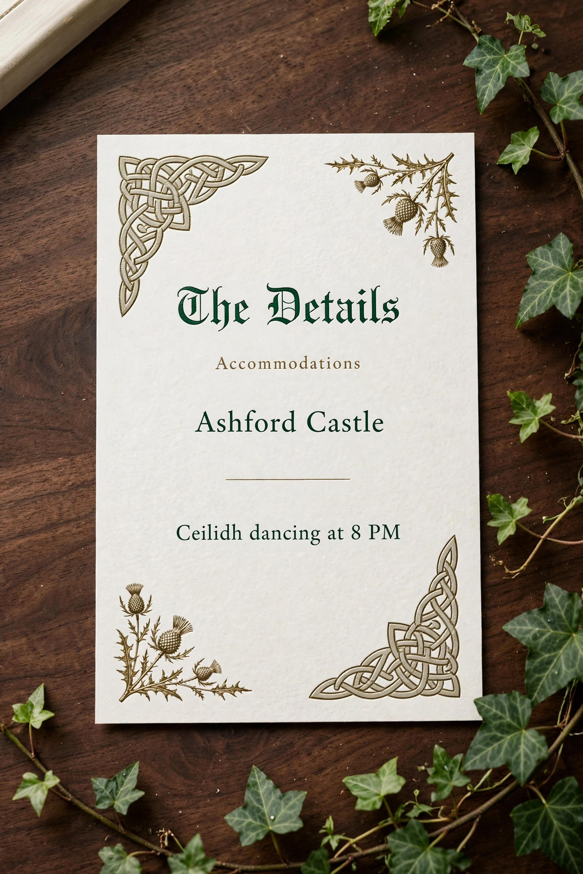 Irish Celtic wedding details — printable suite by Fête Paper Co.