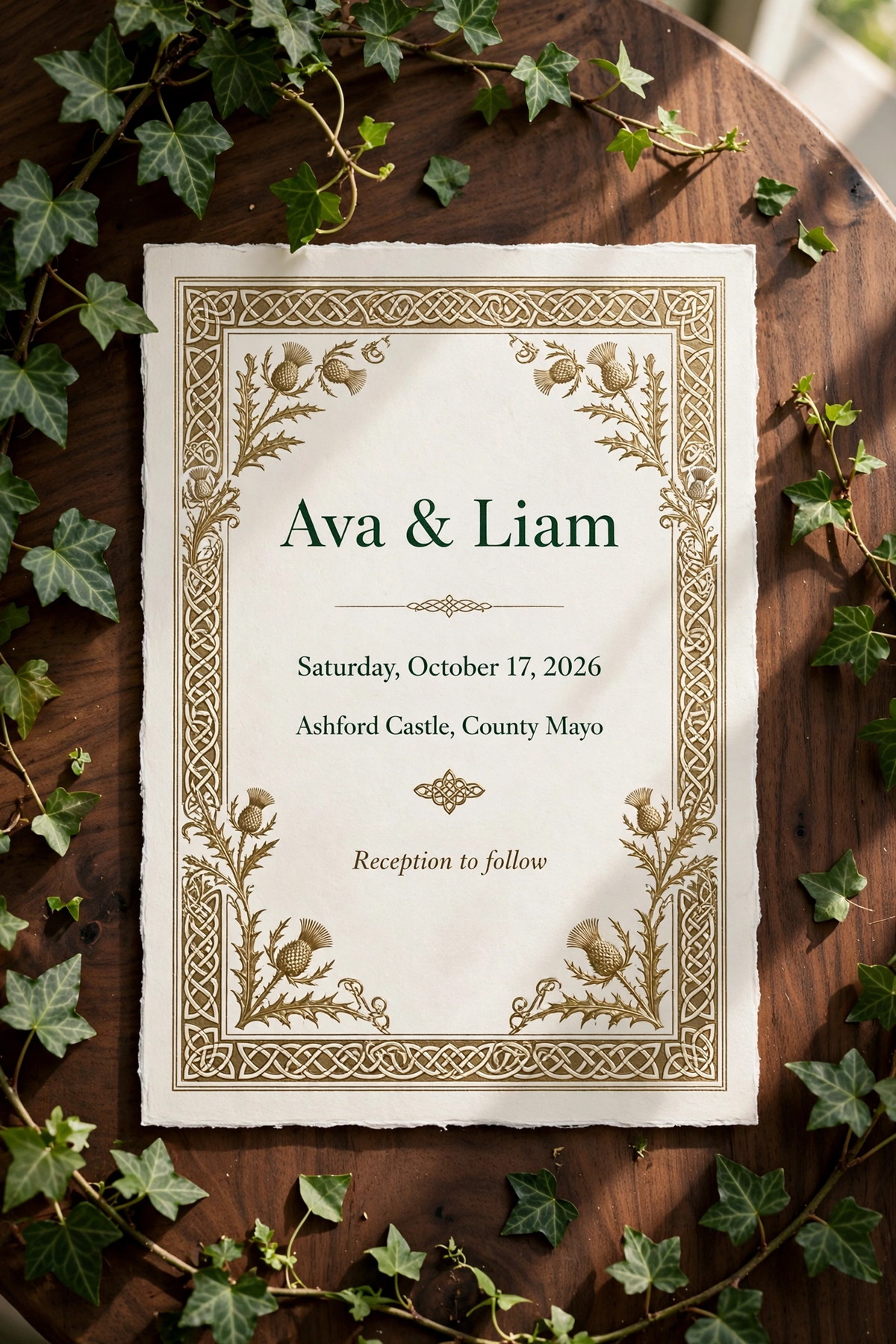 Irish Celtic wedding invite — printable suite by Fête Paper Co.