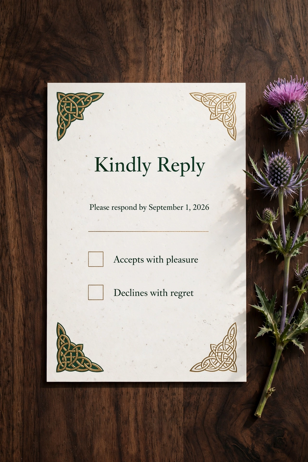 Irish Celtic wedding rsvp — printable suite by Fête Paper Co.