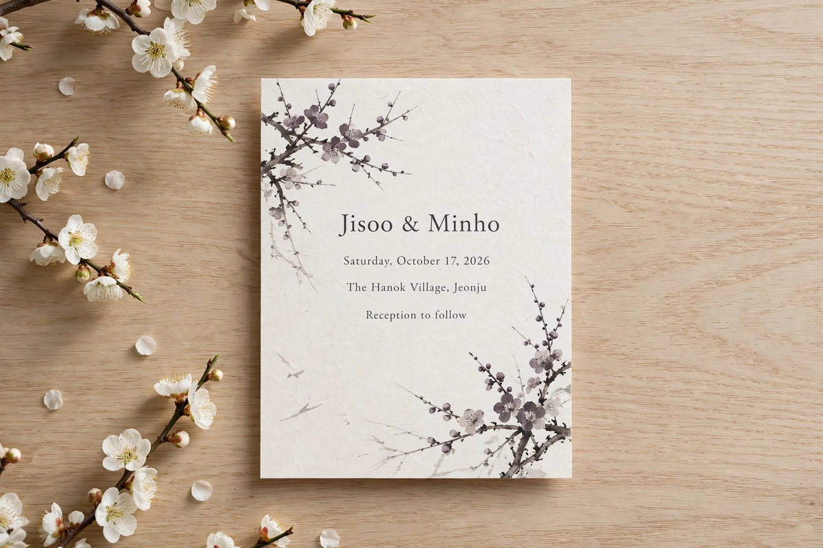 Korean Minimal wedding invite — printable suite by Fête Paper Co.
