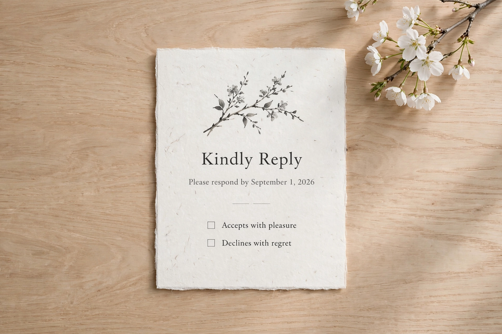 Korean Minimal wedding rsvp — printable suite by Fête Paper Co.