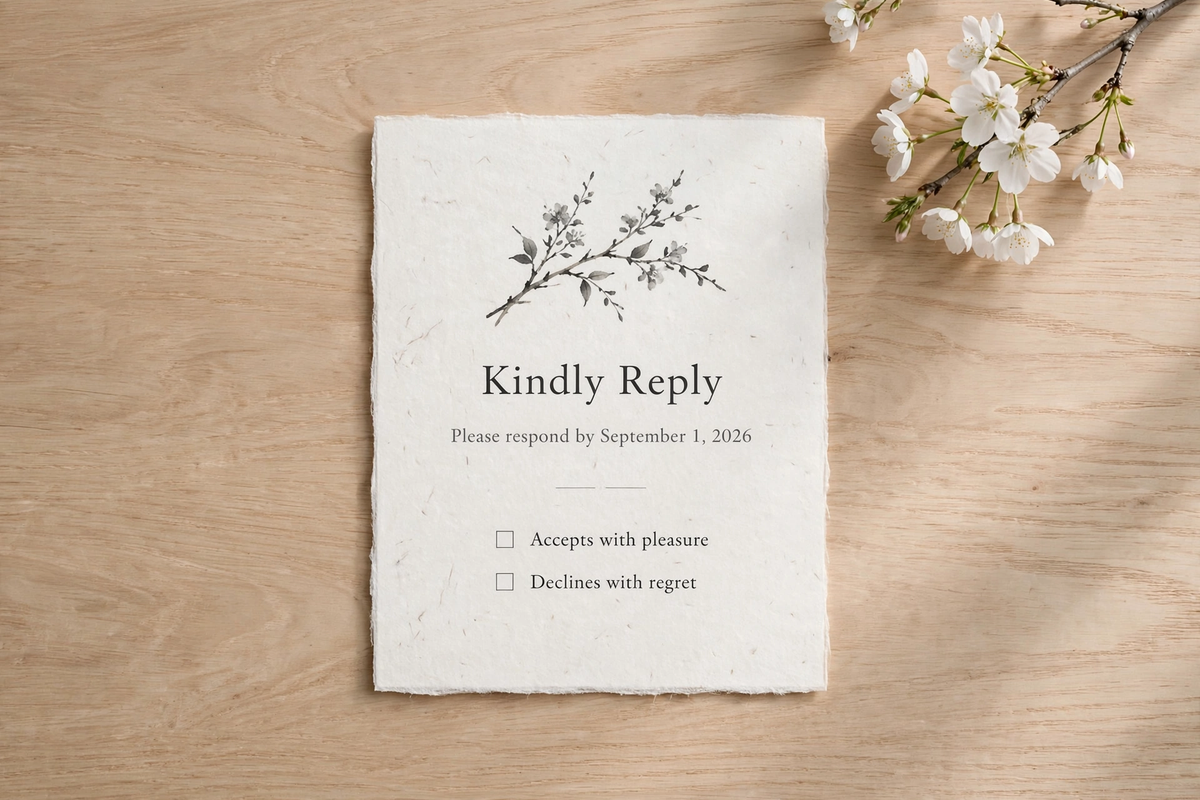 Korean Minimal wedding rsvp — printable suite by Fête Paper Co.