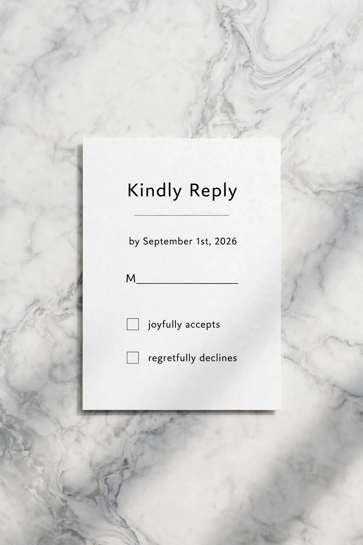 Modern Minimalist wedding rsvp — printable suite by Fête Paper Co.