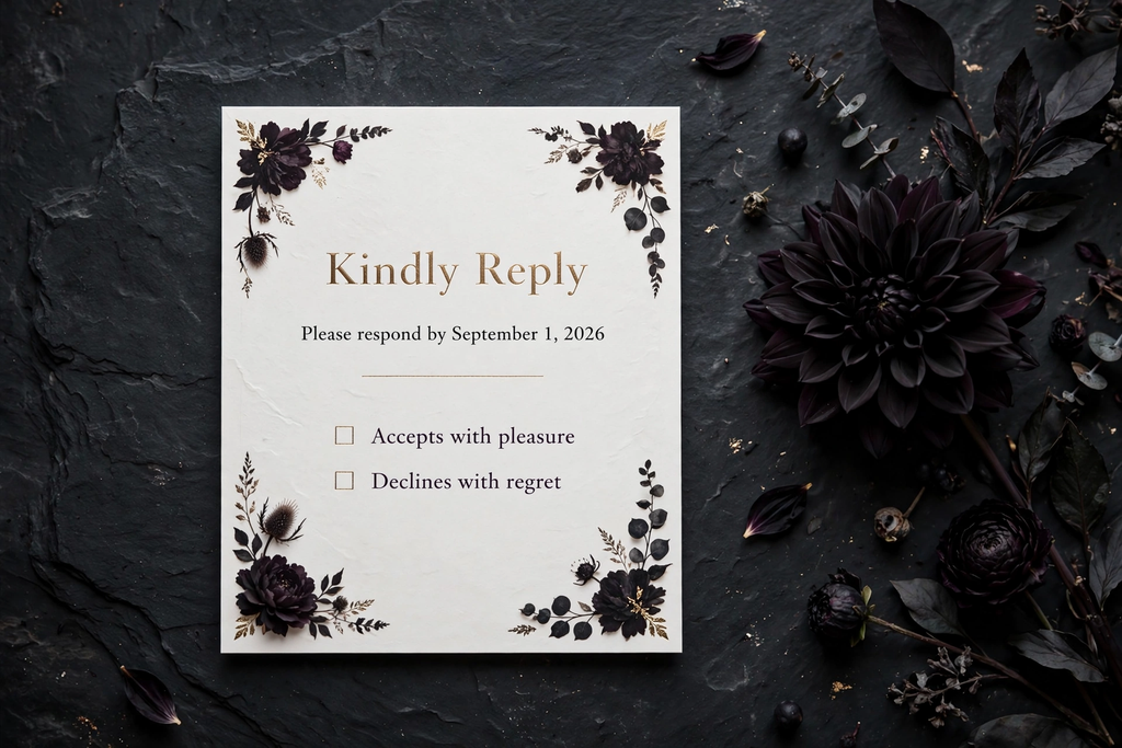 Moody Botanical wedding rsvp — printable suite by Fête Paper Co.