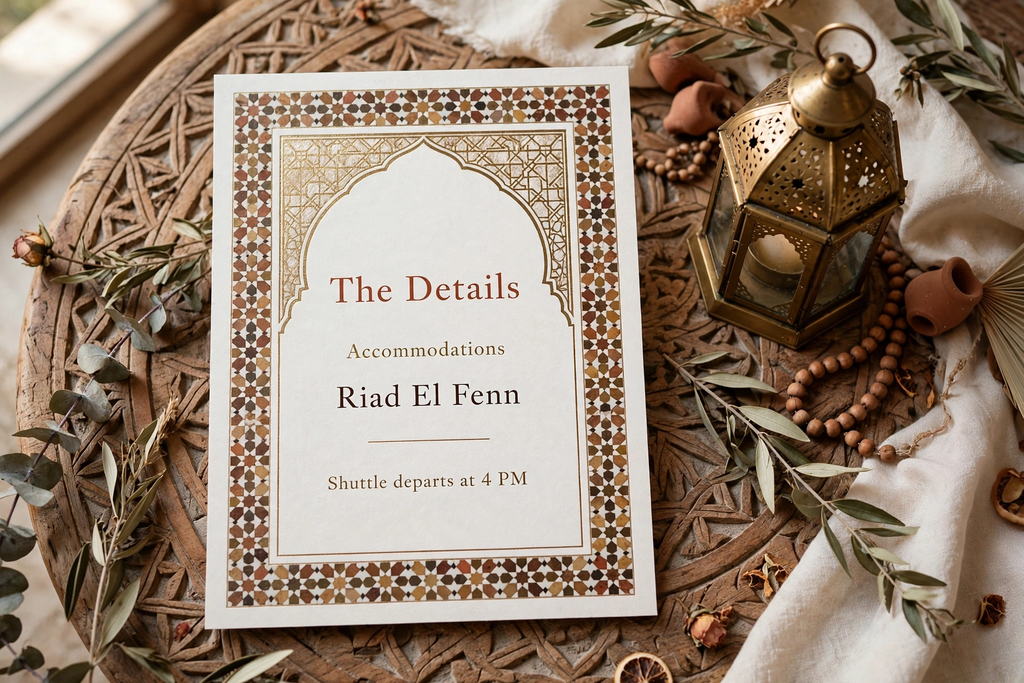 Moroccan Boho wedding details — printable suite by Fête Paper Co.