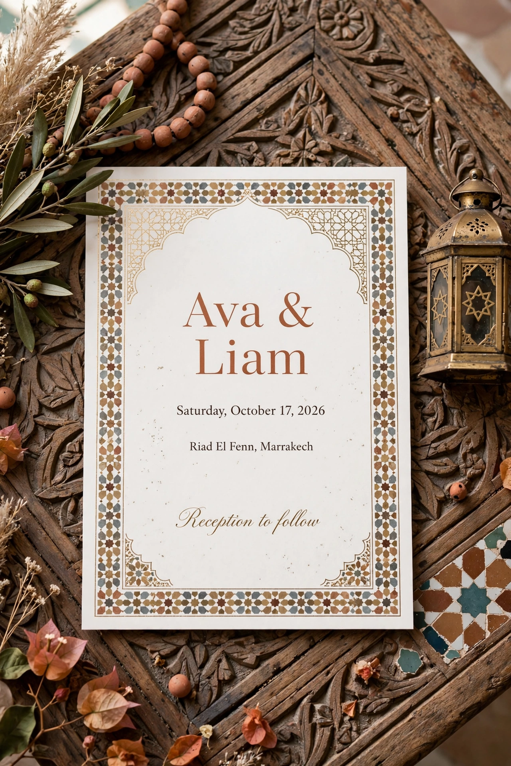Moroccan Boho wedding invite — printable suite by Fête Paper Co.
