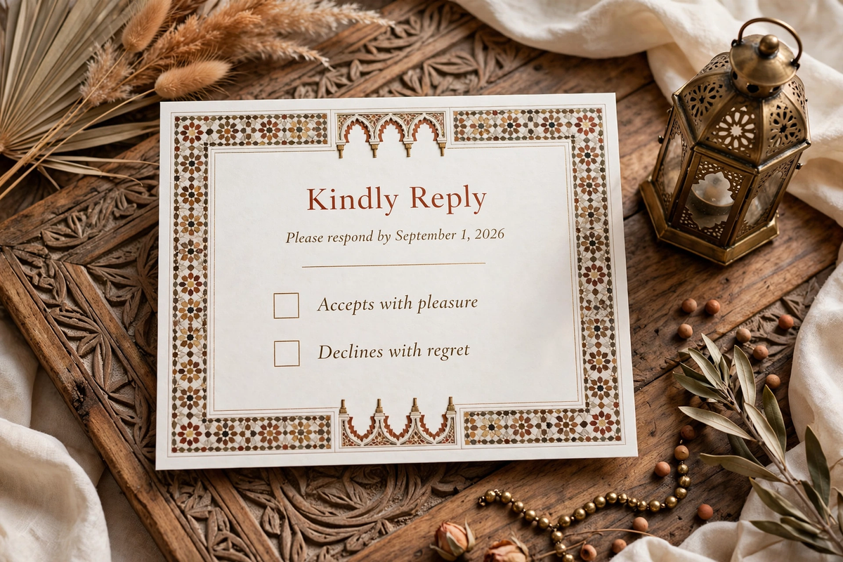 Moroccan Boho wedding rsvp — printable suite by Fête Paper Co.