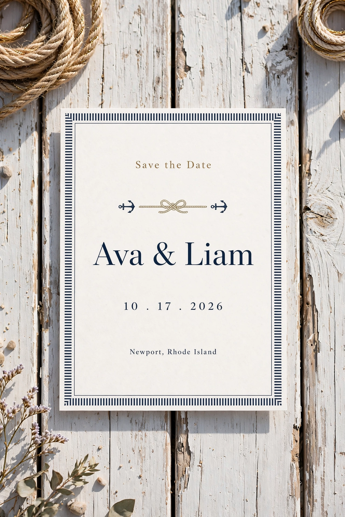 Nautical Navy wedding save the date — printable suite by Fête Paper Co.