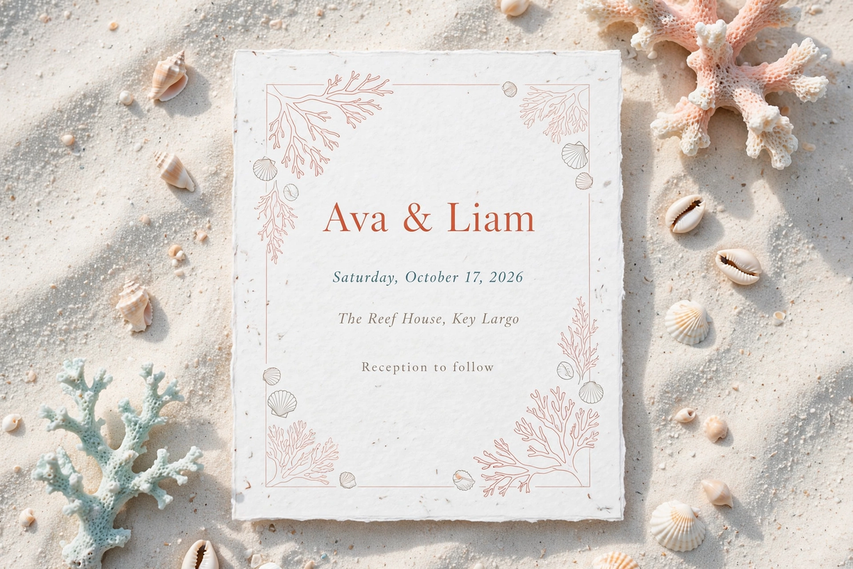 Ocean Coral Reef wedding invite — printable suite by Fête Paper Co.