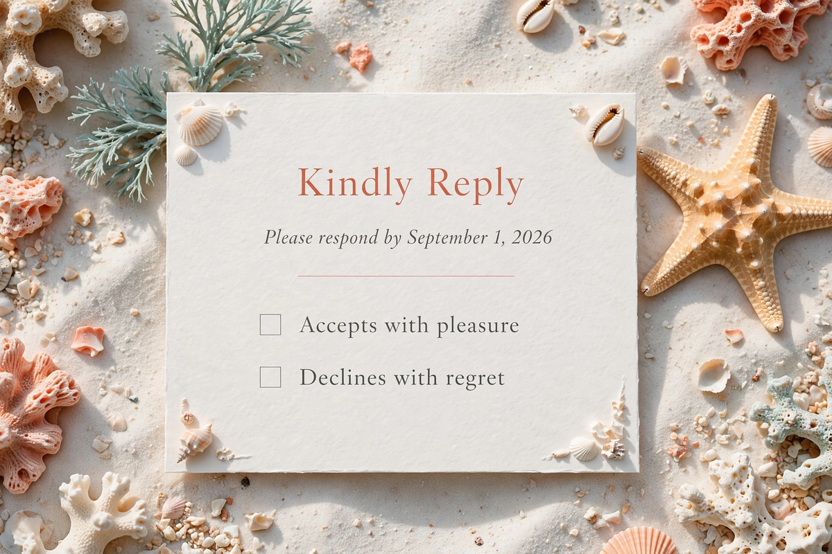 Ocean Coral Reef wedding rsvp — printable suite by Fête Paper Co.