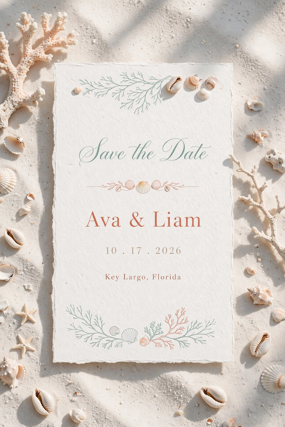 Ocean Coral Reef wedding save the date — printable suite by Fête Paper Co.