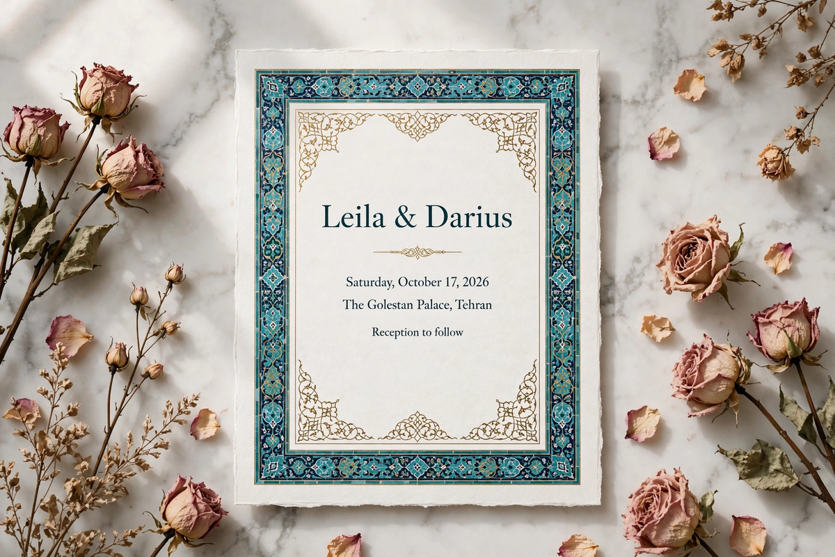 Persian wedding invite — printable suite by Fête Paper Co.