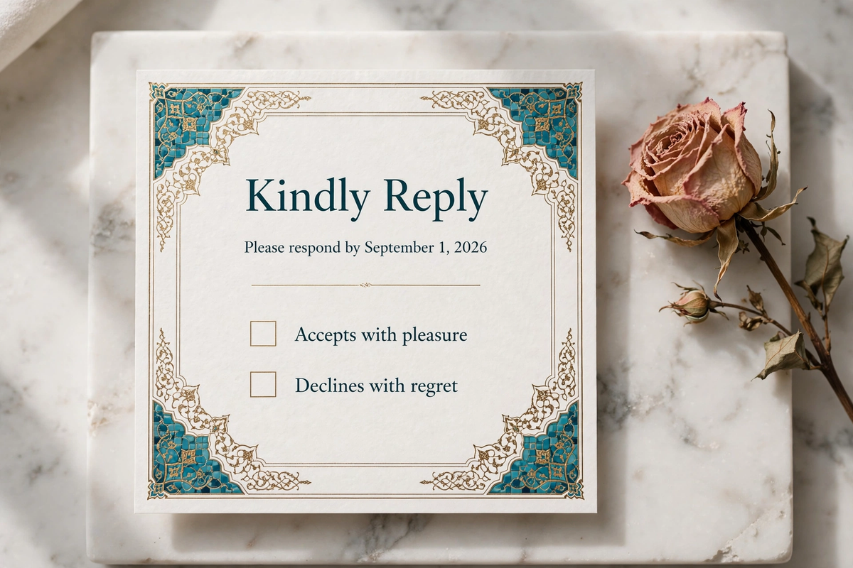 Persian wedding rsvp — printable suite by Fête Paper Co.